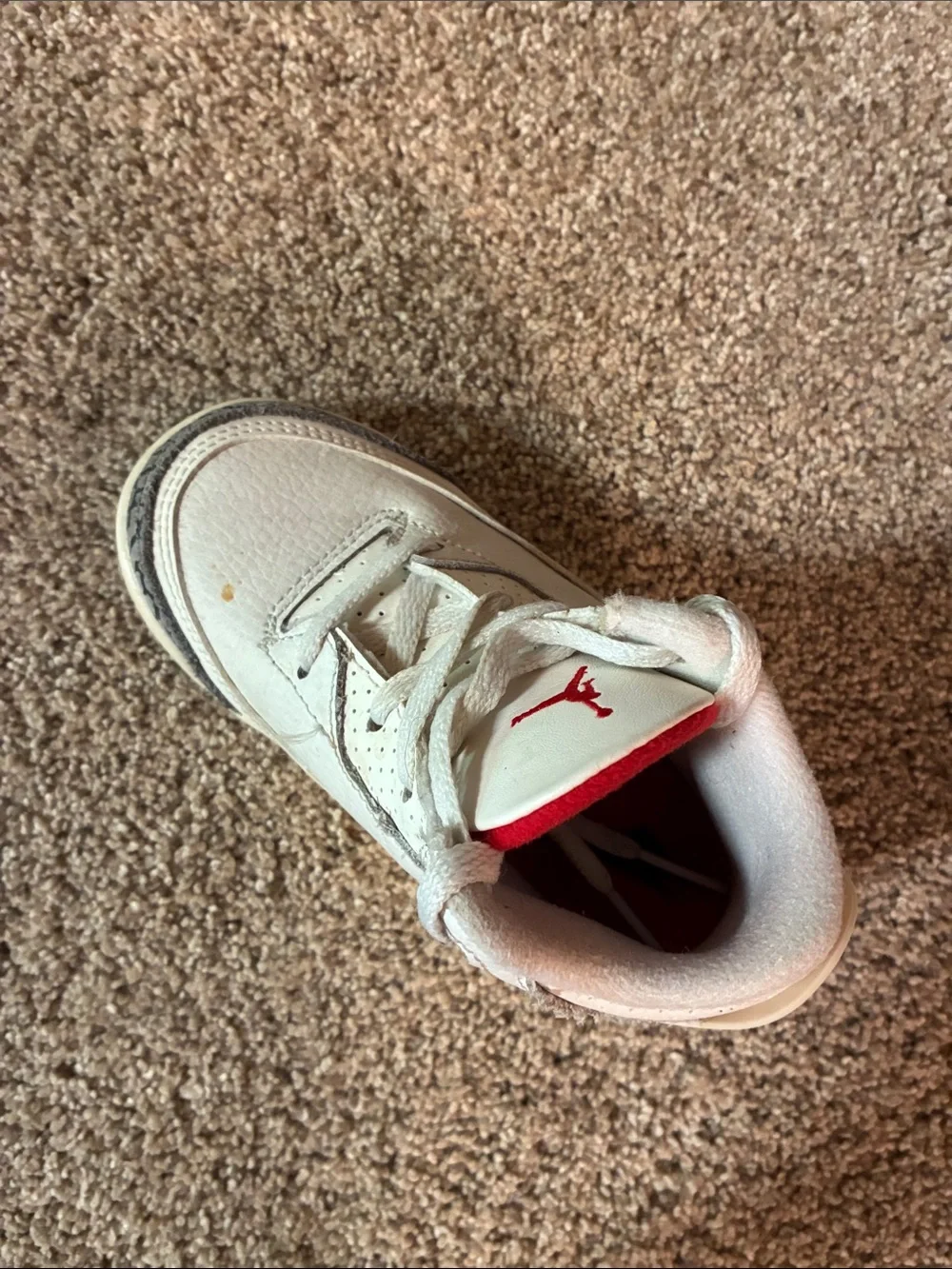 Nike Air Jordan 3 Retro White Cement Kids Sneakers Size 8C